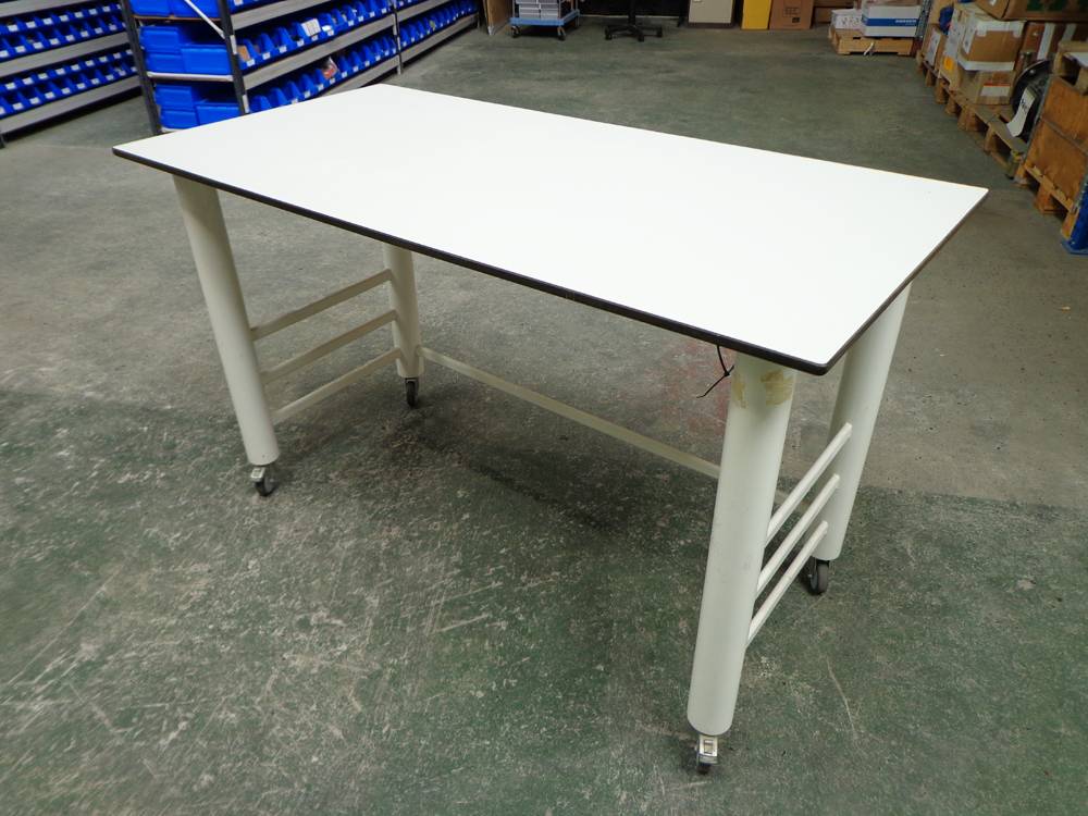 Proprietary Mobile Laboratory Bench with Under Slung Power and with Light Trespa Type Worktop.